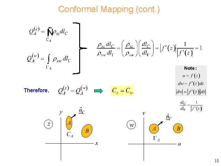 Conformal Mapping (cont. ) Therefore, 18 