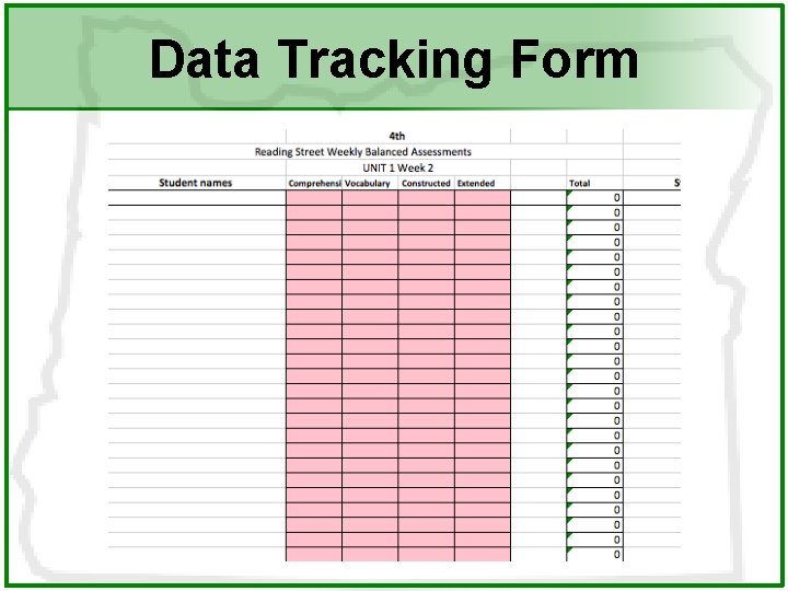Data Tracking Form 