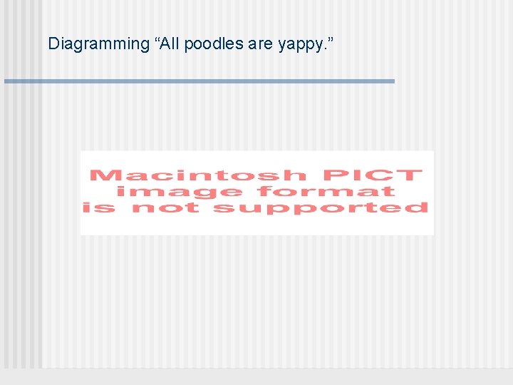 Diagramming “All poodles are yappy. ” 