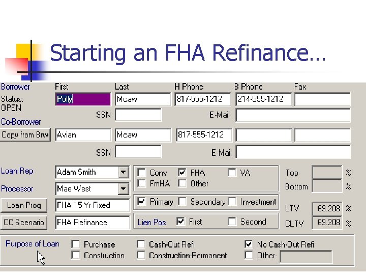Starting an FHA Refinance… 