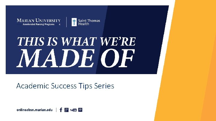 Academic Success Tips Series 