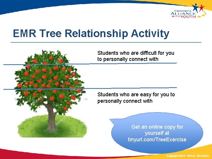EMR Tree Relationship Activity Students who are difficult for you to personally connect with
