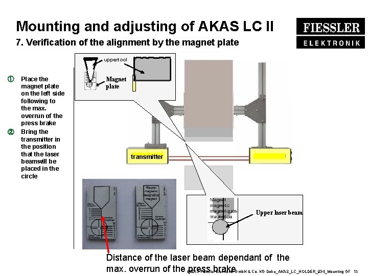 Mounting and adjusting of AKAS LC II 7. Verification of the alignment by the