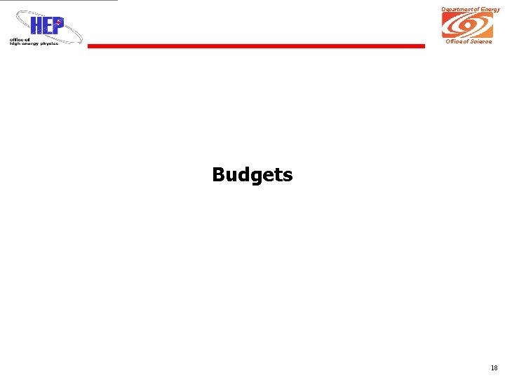 Department of Energy Office of Science Budgets 18 