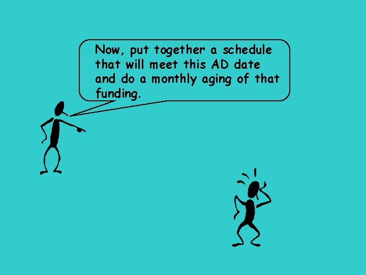 Now, put together a schedule that will meet this AD date and do a