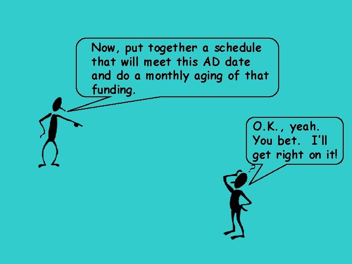 Now, put together a schedule that will meet this AD date and do a