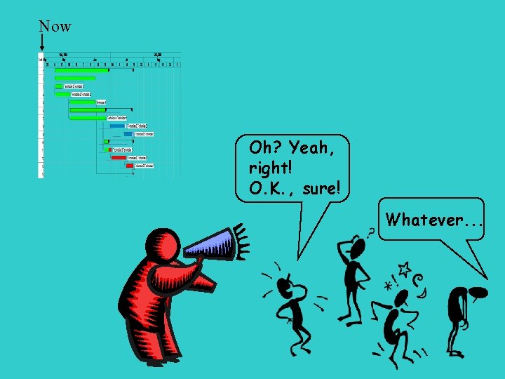 Now Oh? Yeah, right! O. K. , sure! Whatever. . . 