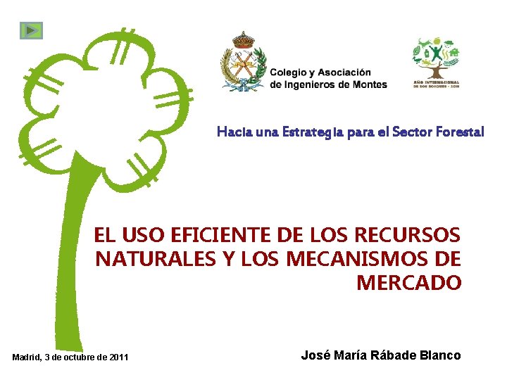 Hacia una Estrategia para el Sector Forestal EL USO EFICIENTE DE LOS RECURSOS NATURALES Hacia una Estrategia para el Sector Forestal EL USO EFICIENTE DE LOS RECURSOS NATURALES