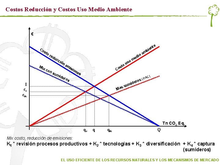 Costos Reducción y Costos Uso Medio Ambiente € te Co sto Mix re con Costos Reducción y Costos Uso Medio Ambiente € te Co sto Mix re con