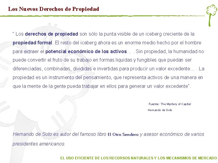 Los Nuevos Derechos de Propiedad “ Los derechos de propiedad son sólo la punta Los Nuevos Derechos de Propiedad “ Los derechos de propiedad son sólo la punta