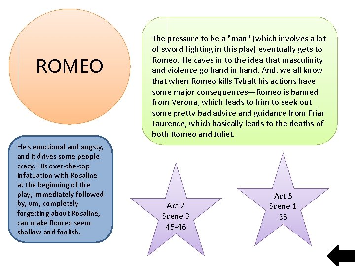 ROMEO He's emotional and angsty, and it drives some people crazy. His over-the-top infatuation