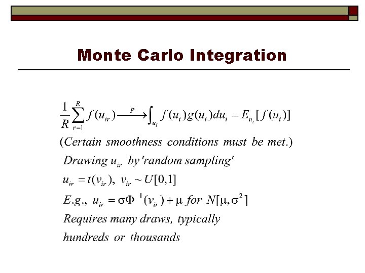 Monte Carlo Integration 