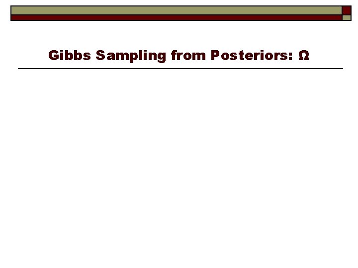 Gibbs Sampling from Posteriors: Ω 