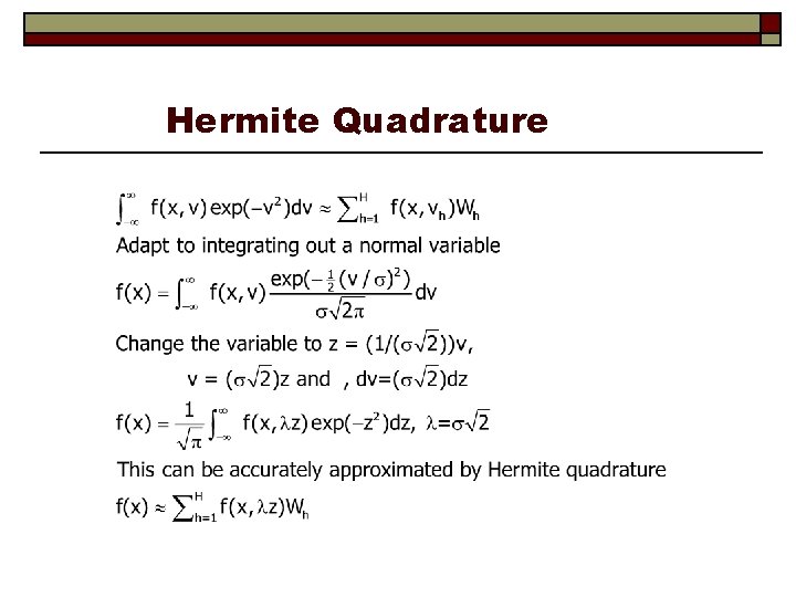 Hermite Quadrature 