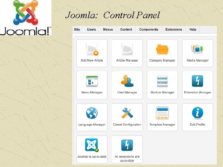 Joomla: Control Panel -28 - 