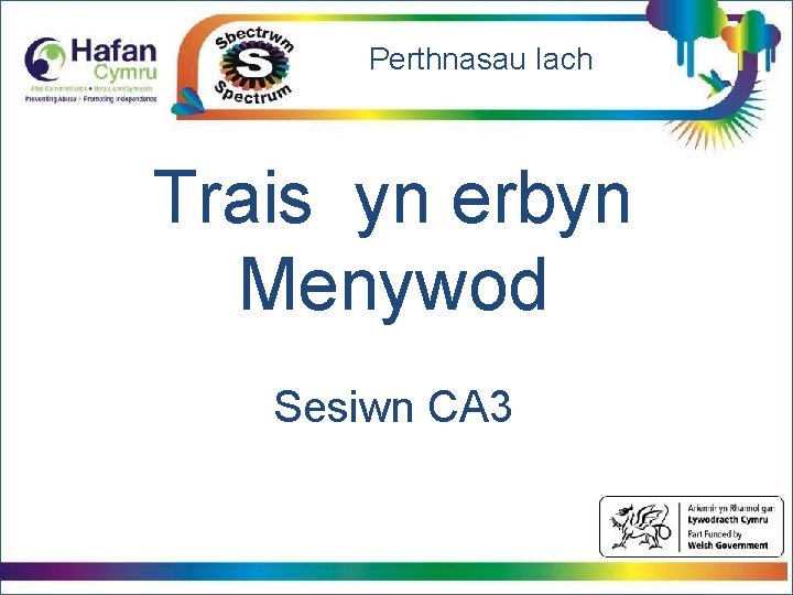 Perthnasau Iach Click to edit Master title style Click to edit Master text styles