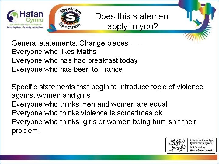 Click to Does this statement edit Master title style apply to you? General statements: