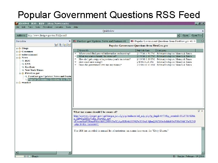 Popular Government Questions RSS Feed 