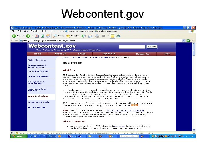 Webcontent. gov 