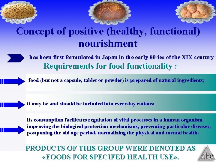 Concept of positive (healthy, functional) nourishment has been first formulated in Japan in the