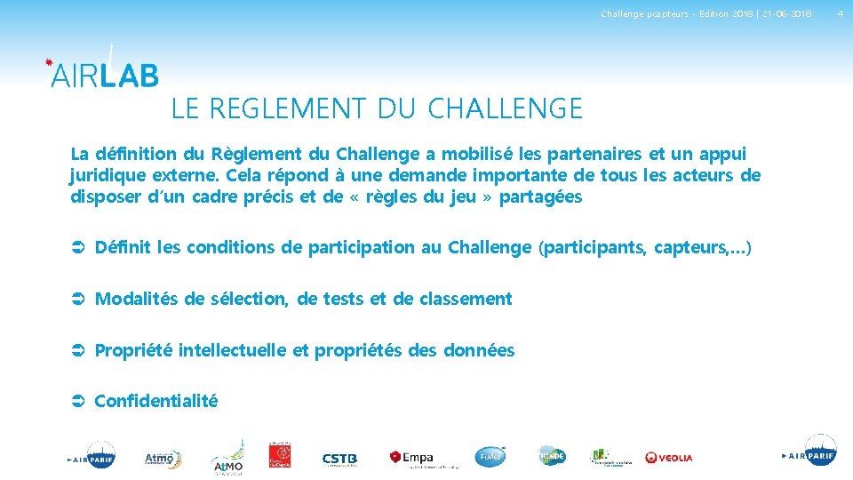 Challenge µcapteurs - Edition 2018 | 21 -06 -2018 LE REGLEMENT DU CHALLENGE La