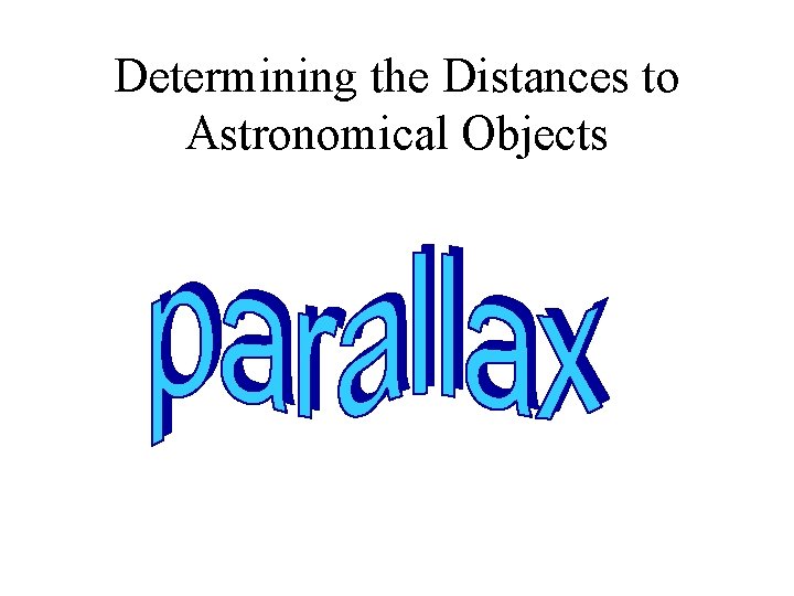 Determining the Distances to Astronomical Objects 