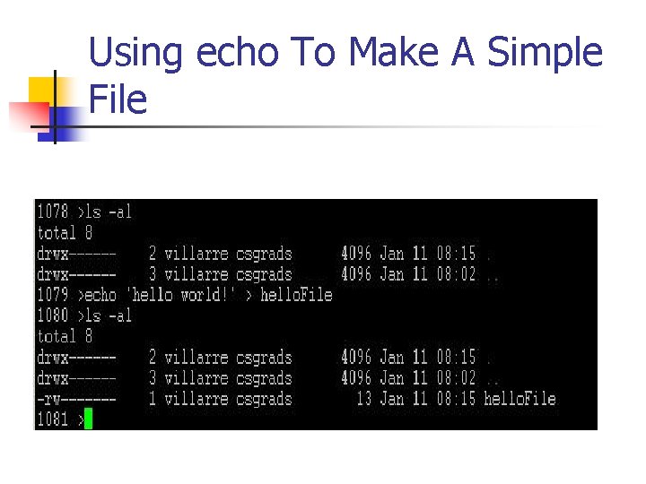 Using echo To Make A Simple File 