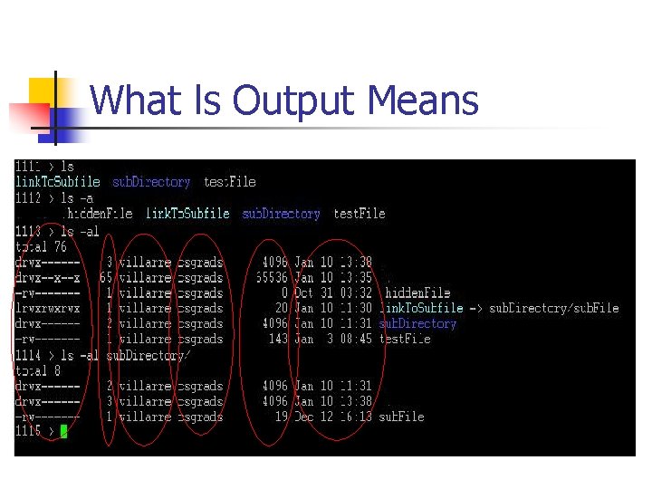 What ls Output Means 