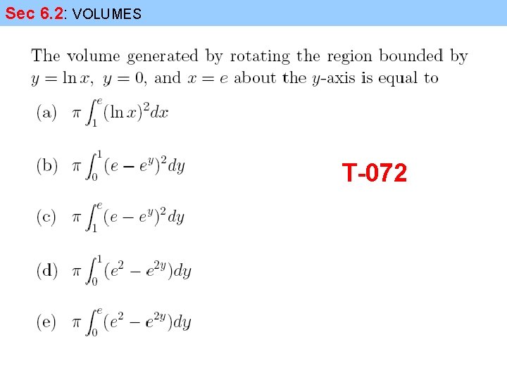 Sec 6. 2: VOLUMES T-072 