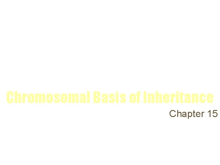 Chromosomal Basis of Inheritance Chapter 15 