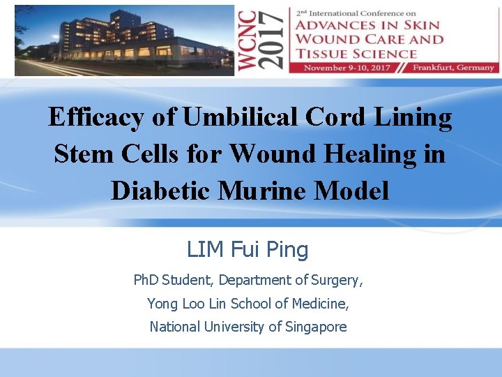 Efficacy of Umbilical Cord Lining Stem Cells for Wound Healing in Diabetic Murine Model