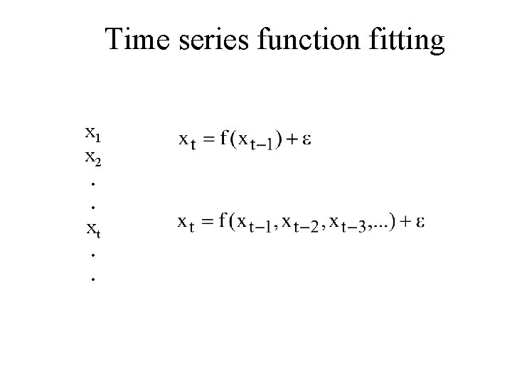 Time series function fitting x 1 x 2. . xt. . 