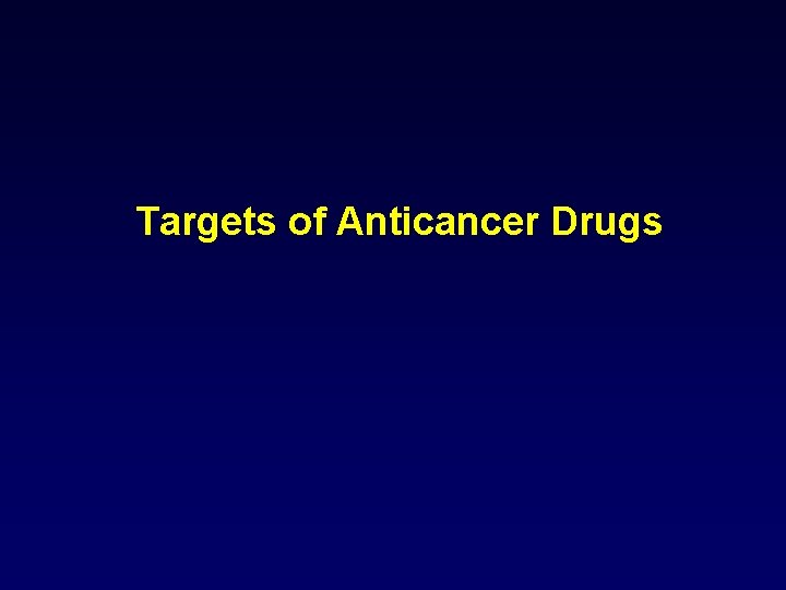 Targets of Anticancer Drugs 