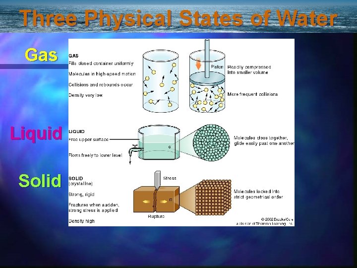 Three Physical States of Water Gas Liquid Solid 