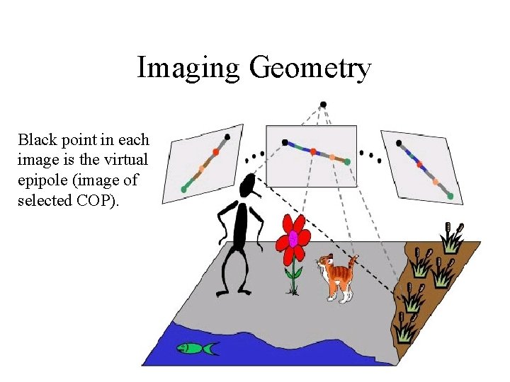 Imaging Geometry Black point in each image is the virtual epipole (image of selected