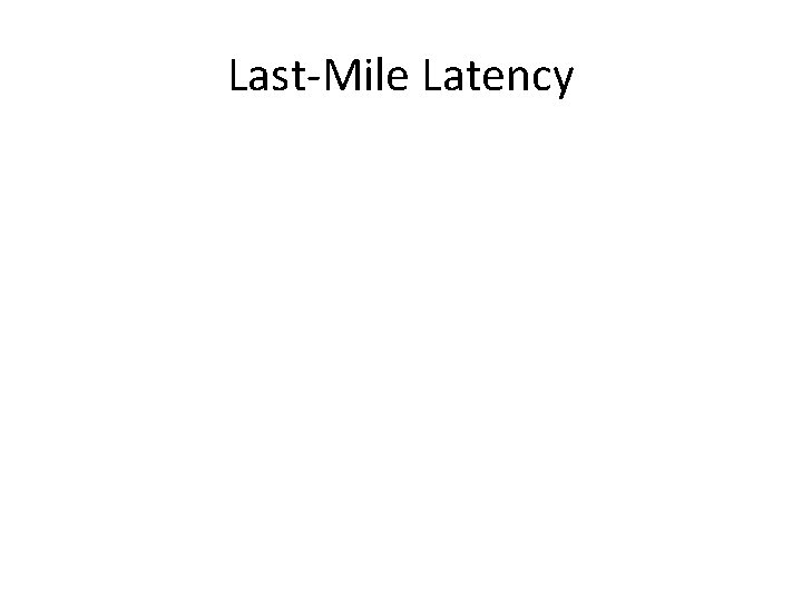 Last-Mile Latency 