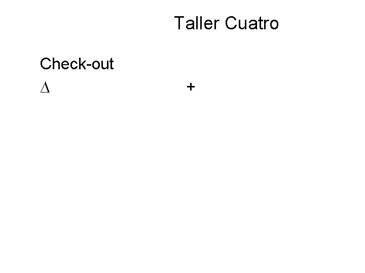 Taller Cuatro Check-out ∆ + 