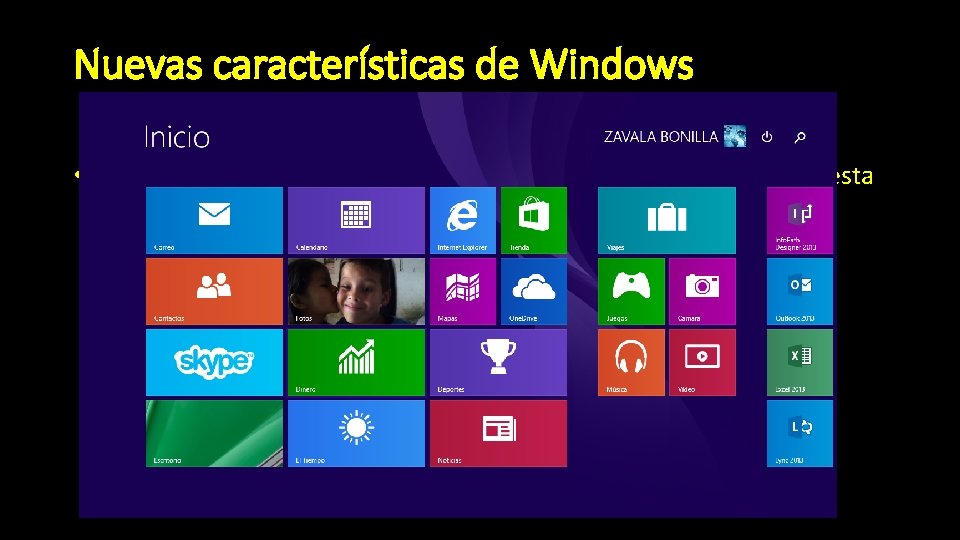 Nuevas características de Windows • Una nueva colorida interfaz grafica encima del escritorio clásico,
