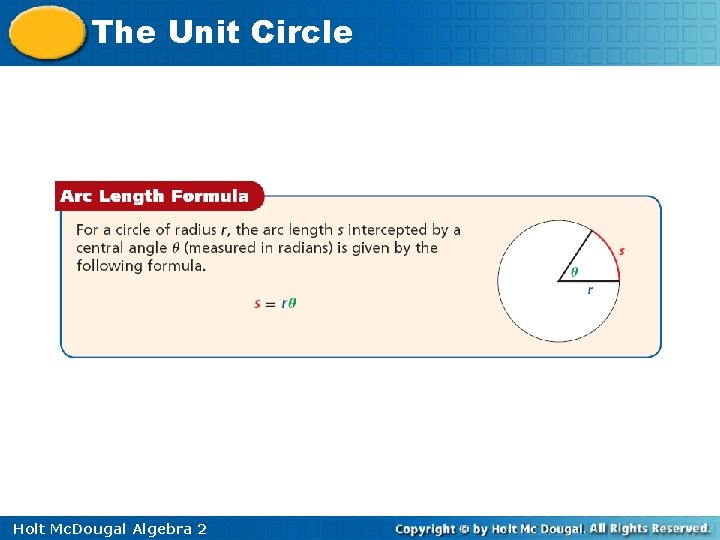 The Unit Circle Holt Mc. Dougal Algebra 2 