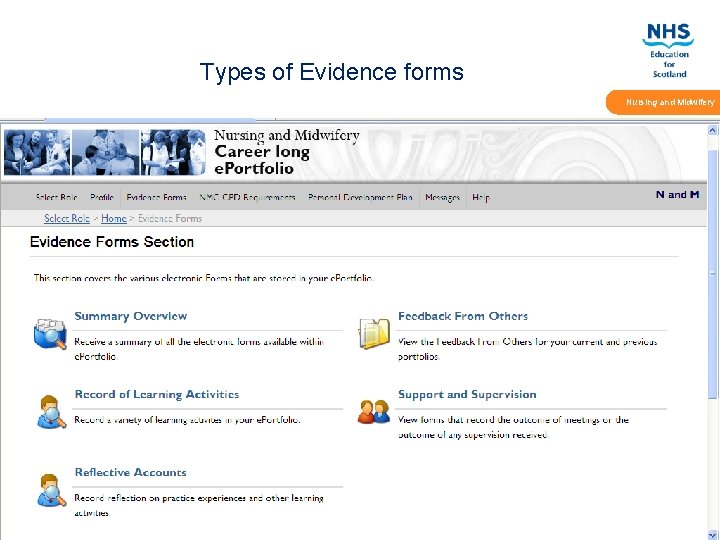 Types of Evidence forms Nursing and Midwifery Quality Education for a Healthier Scotland 