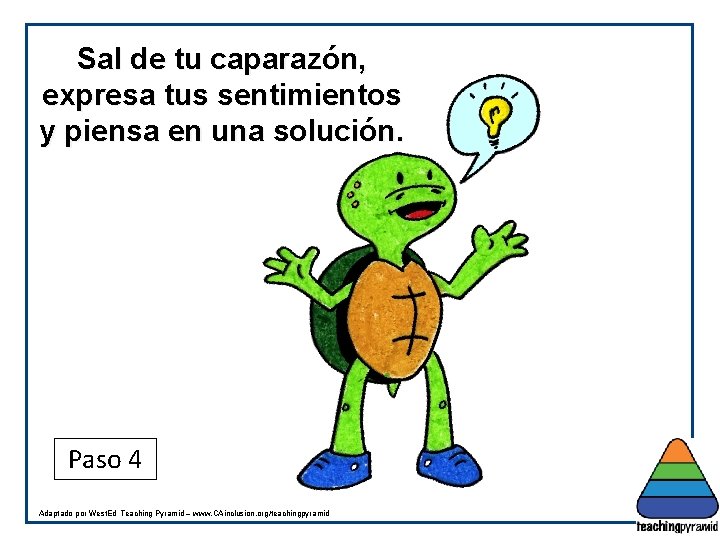 Sal de tu caparazón, expresa tus sentimientos y piensa en una solución. Paso 4