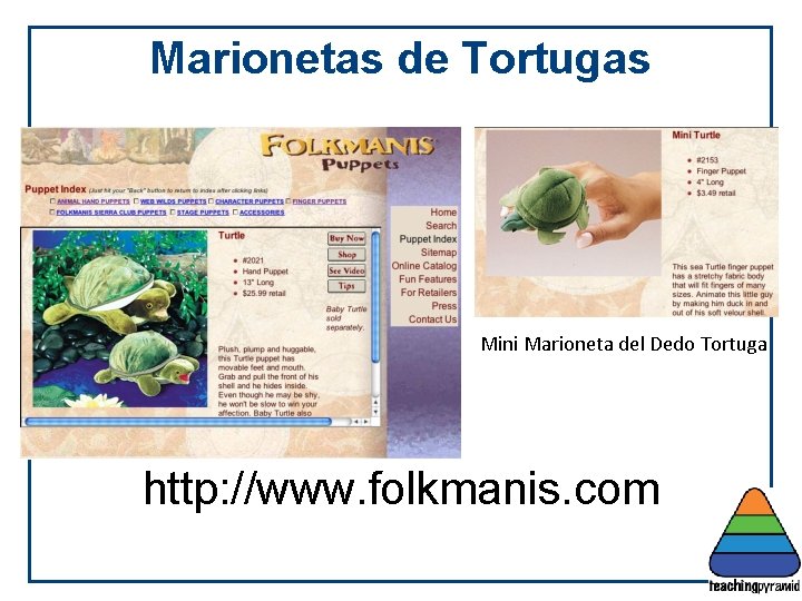 Marionetas de Tortugas Mini Marioneta del Dedo Tortuga http: //www. folkmanis. com 