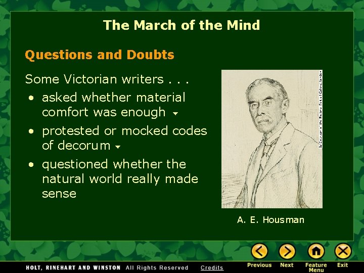 The March of the Mind Questions and Doubts Some Victorian writers. . . •