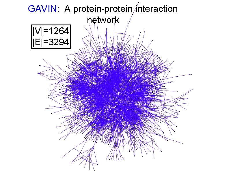 GAVIN: A protein-protein interaction network |V|=1264 |E|=3294 GAVIN: A protein-protein interaction network |V|=1264 |E|=3294