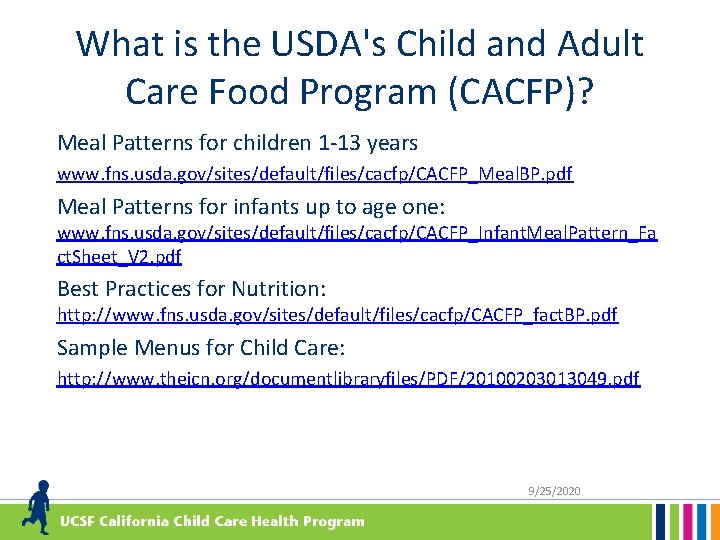 What is the USDA's Child and Adult Care Food Program (CACFP)? Meal Patterns for