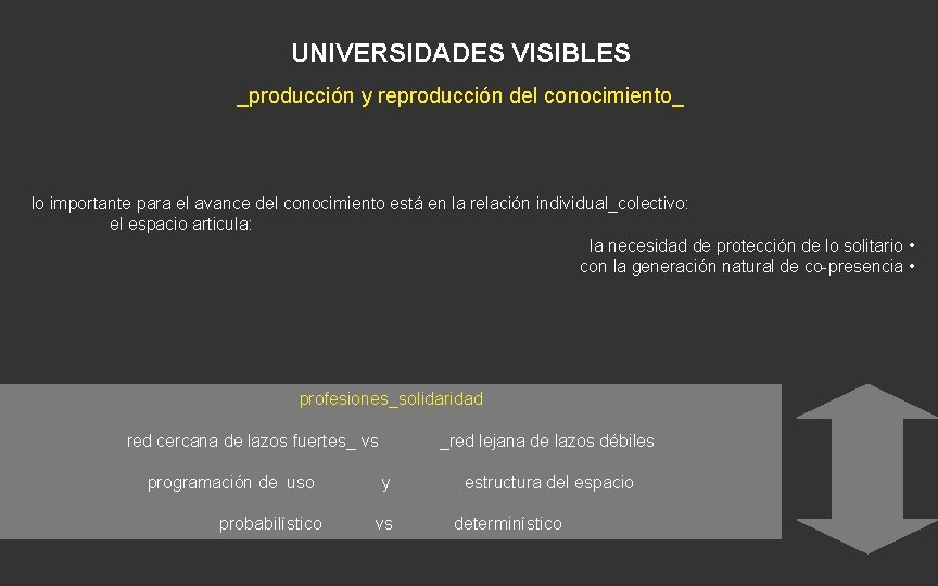 UNIVERSIDADES VISIBLES _producción y reproducción del conocimiento_ lo importante para el avance del conocimiento UNIVERSIDADES VISIBLES _producción y reproducción del conocimiento_ lo importante para el avance del conocimiento