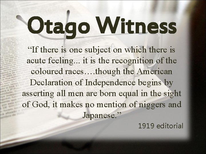 Otago Witness “If there is one subject on which there is acute feeling. .