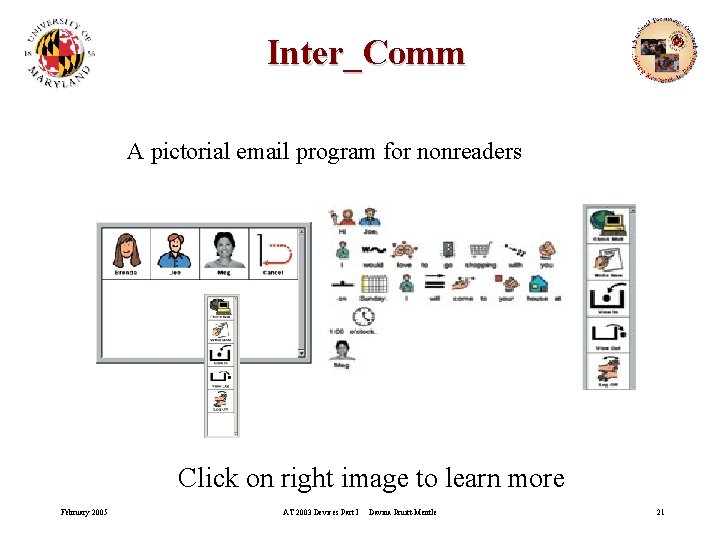 Inter_Comm A pictorial email program for nonreaders Click on right image to learn more