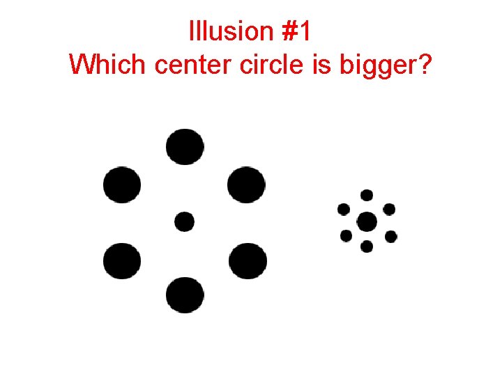 Illusion #1 Which center circle is bigger? 