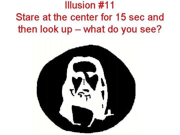 Illusion #11 Stare at the center for 15 sec and then look up –